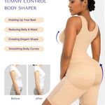 SHAPELLX Full Body Shapewear for Women Faja Colombianas Butt Lifter Shapewear Tummy Control Plus Size Compression Garments(Beige-XXL)