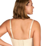 HSIA Longline Strapless Bra for Women, Anti-Slip Support Corset for Large Bust Convertible Bustier Bandeau for Big Breasts Beige