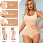 Irisnaya Shapewear Bodysuit Scoop Neck Tank Tops for Women Tummy Control Waist Trainer Vest Full Body Shaper
