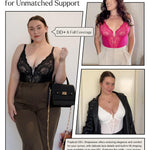 Popilush Shapewear Bodysuit Lace Corset Tops for Large Bust Tummy Control Low Back V Neck Thong Bodysuits for Women