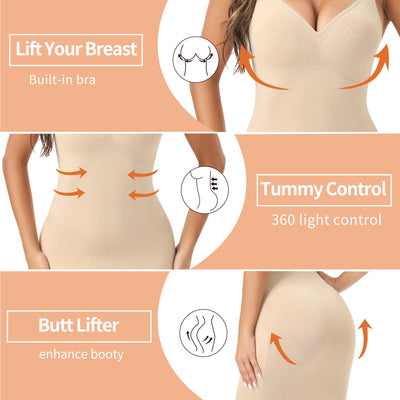 Ellareese Strapless Slip Shapewear Slip Dress for Women Under Dress Shapewear Women's Full slips Tummy Control