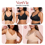 Vertvie Jelly Bras for Women No Underwire Wireless Push Up Bra Full Coverage Bralettes Seamless Comfort Everyday Sports Bra(Nude,Medium)