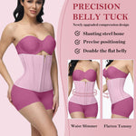 SHAPSHE Waist Trainer for Women Tummy Control Cincher Workout Corset Shapewear Body Shaper Pink L
