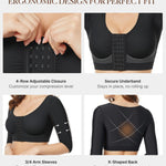 BRABIC Upper Arm Shaper for Women Fajas Post Surgery Compression Sleeves Front Closure Bra Arm Lipo Shapewear Tops(Black, Medium)