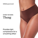 SPANX SPANXsupersmooth Undie-tectable Thong - Comfortable Core Control - Invisible Shapewear - Women No Show Thong Underwear - Hickory - Medium