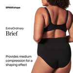 SPANX shape ExtraOrdinary Brief - Sculpting with Compression - Women's Shapewear Underwear - Recycled Nylon Fabric Blend - Very Black - Medium
