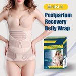 3 in 1 Postpartum Belly Band - Postpartum Belly Support Recovery Wrap, After Birth Brace, Slimming Girdles, Body Shaper Waist Shapewear, Post Surgery Pregnancy Belly Support Band (S/M, Beige)
