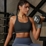 RUNNING GIRL Sports Bra for Women, Criss-Cross Back Padded Strappy Sports Bras Medium Support Yoga Bra with Removable Cups A-Black