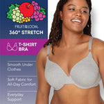 Fruit of The Loom Women's 3-Pack Light Lined T-Shirt Bra - Blue & Grey