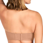 HSIA Strapless Bra for Women Large Breasts Seamless Underwire Plus Size Convertible Bandeau Bra Dark Beige