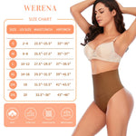 Werena Tummy Control Thong Shapewear for Women Seamless Shaping Novelty Thong Panties Body Shaper Underwear(01# Brown-mid Waisted(has Boning),Small)