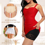 Werena Slip Shorts for Under Dresses Women Anti Chafing Underwear Seamless Boyshorts Panties Lace Under Shorts (#1 Black,Large)