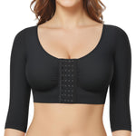 BRABIC Upper Arm Shaper for Women Fajas Post Surgery Compression Sleeves Front Closure Bra Arm Lipo Shapewear Tops(Black, Medium)