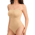Irisnaya Strapless Shapewear Bodysuit for Women - Tummy Control body suit Tube Top seamless thong bodysuit