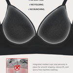 SHAPELLX Womens Deep V Bra Push Up Wireless Bras Plunge Unlined Seamless Comforty Bra Everyday Bralette (Large Black)