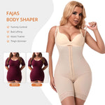 woahee Fajas Colombianas Moldeadoras Shapewear for Women Tummy Control Body Shaper Butt Lifer Postpartum Compression Garment with Zipper Crotch Beige SW01-L