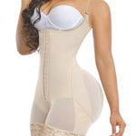YIANNA Fajas Colombianas Shapewear for Women Tummy Control Post Surgery Compression Garment with Zipper Crotch,YA7260-Beige-L