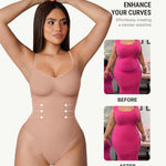 FeelinGirl Shapewear for Women Tummy Control Bodysuits Seamless Shapewear Bodysuit Thong Body Suit Going Out M-L