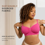 Bralettes for Women Wireless Bra Comfort Fit Seamless Bralettes High Elasticity Everyday T-Shirt Bra Pink Large
