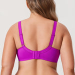 DELIMIRA Women's Plus Size Full Coverage Underwire Unlined Minimizer Lace Bra Yan Purple red 36E