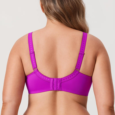 DELIMIRA Women's Plus Size Full Coverage Underwire Unlined Minimizer Lace Bra Yan Purple red 36E