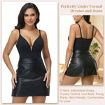 JOYSHAPER Body Shaper for Women Low Cut Body Suit V Neck Shapewear Bodysuit Plunge Shapewear Backless Slimming Girdles Bodysuits Top for Wedding Evening Dress Black XL