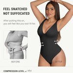 FeelinGirl Shapewear Bodysuits for Women Tummy Control Body Suits Deep V Neck Thong Body Shaper