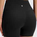 CRZ YOGA Butterluxe No Front Seam Biker Shorts 4" - High Waisted Lounge Pilates Workout Athletic Womens Buttery Soft Black Small