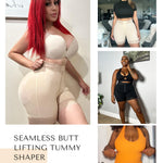 SHAPELLX Tummy Control Faja Shorts Waist Trainer Butt Lifter Panty Body Shaper Shorts with Lace Trim (Black,X-Large)