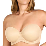 HSIA Strapless Bras for Women Large Breasts Non Slip Full Coverage Underwire Supportive Multiway Strapless Bra Plus Size Beige