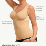 FeelinGirl Women Shapewear Tank Top Tummy Control Compression Tanks V Neck Seamless Body Shaper Camisole Tops for Women Tuscan L