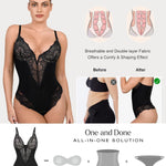 Popilush Shapewear Bodysuits for Women Lace Corset Tops Tummy Control V Neck Sleeveless Body Suit Thongs