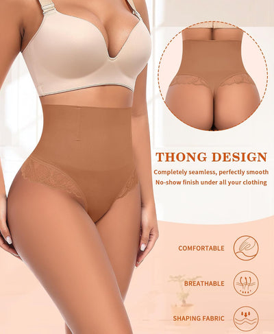 Werena Tummy Control Thong Shapewear for Women Seamless Shaping Underwear High Waist Body Shaper Panties Panty Girdle