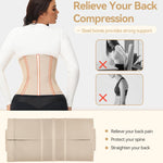 SHAPSHE Waist Trainer for Women Tummy Control Workout Cincher Triple Wrap Belt Postpartum Girdle with Hooks BLK/Medium