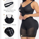 YIANNA Fajas Colombianas Moldeadoras Postpartum Shapewear Tummy Control for Women Full Body Shaper Butt Lifter Compression Garment with Zipper Crotch, YA7283-Black-2XL