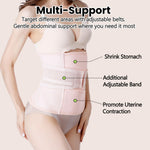 Gepoetry Postpartum Girdle C-Section Recovery Belt Back Support Belly Wrap Belly Band (Pink,Medium)