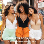JOYSHAPER Body Shaper for Women Low Cut Body Suit V Neck Shapewear Bodysuit Plunge Shapewear Backless Slimming Girdles Bodysuits Top for Wedding Evening Dress Black XL