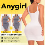 Anygirl Shapewear Slip for Under Dresses Tummy Control V Neck Body Shaper Seamless Full Slip Under Dress Cami Slips