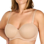 HSIA Strapless Bras for Women Large Breasts Non Slip Full Coverage Underwire Supportive Multiway Strapless Bra Plus Size Almond Beige