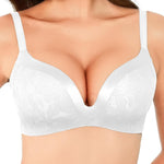 Popilush Lace Wireless Bras with Support and Lift - Push Up Bra for Women No Underwire Comfy Deep V Bralettes Fits B-D Cups