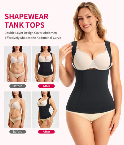 Gotoly Women's Waist Cincher Tummy Control Shapewear Compression Vest Invisible Body Shaper Black