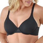 Bali Women's T-Shirt Bra, Ultimate Smoothing Underwire Bra, Lightweight Convertible Bra Black