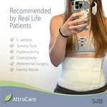AltroCare Postpartum & Post Surgery Abdominal Binder. 3-Panel belly band for recovery after childbirth, hysterectomy, tummy tuck, hernia, diastasis recti. Size S/M (30" to 45"). Made in USA.