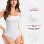 Nebility Shapewear Bodysuit for Women Tummy Control Shapewear Faja Body Shaper Waist Trainer Square Neck Body Suit(White,X-Large)