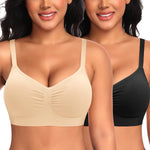 Wireless Sewn in Padded Bras for Women Comfortable Full Coverage Bralettes No Underwire Everyday Tshirt Bra