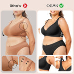 OEAK Womens Deep V Bras Comfortable Bra Support Push Up Bralettes Low Cut no Underwire Bra Plunge Seamless Tshirts Bras XL Black 02