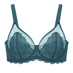 HSIA Minimizer Bras for Women Large Bust Full Coverage Lace Plus Size Bra - Mermaid Scales