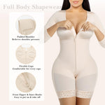 YIANNA Fajas Colombianas Moldeadoras Postpartum Shapewear for Women Tummy Control Arm Compression Full Body Shaper,YA7522-Beige-XL