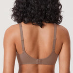 DELIMIRA Women's Confishape Balconette Bra Supportive T Shirt Full Coverage Plus Size Bras Underwire Unlined Brown Purple - Unlined 38DD