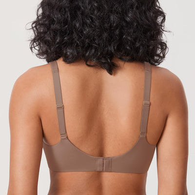 DELIMIRA Women's Confishape Balconette Bra Supportive T Shirt Full Coverage Plus Size Bras Underwire Unlined Brown Purple - Unlined 38DD